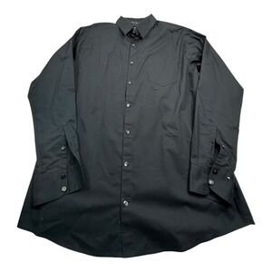 Tiger Woods‎ Mens Black Striped Button Up Dress Shirt Long Sleeve XL